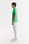 Men's Green Non-Curling Polo Neck 100% Cotton Basic Regular Fit T-Shirt B001032 - 3