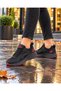 Waterproof Unisex Sneakers with Heel Pads - Black Red - 9