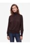 Buttoned Long Sleeve High Neck Knit Sweater - 3