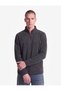 Long Sleeve Fleece Sweatshirt with Stitching Detail and Half Zipper - 3
