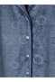 Peak New Season Indigo Shirt Collar Velvet Women's Pajama Set - 7