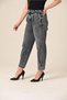 Black Women's High-Waisted Slim Leg Cotton Jeans—Fade-Resistant Denim Pants - 2