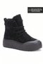 Alaska Women's Black Suede Fur-Lined Winter Lace-Up Boot with Thick Soles and Velcro Closure - 2
