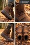 Alaska Women's Coffee-Colored Suede Fur-Lined Winter Lace-Up Boot with Thick Soles and Velcro Closure - 6