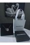 Gift for Lover Steel Double Swan Necklace Gift Set with Black and White Stones for Women with Gift Box and Bag - 3