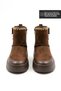 Adora Women's Brown Suede-Detailed, Fur-Lined, Thick-Soled, Zipper-Closure Short Boots - 3
