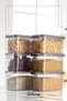 6 Liter Mega Size - Lockable Flour Pulses Container, 4 Liter Anthracite Detergent Storage Box - 2