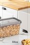 4 Liter Mega Size - 2-Piece Lockable Rectangular Flour Pulses Container and Detergent Holder Storage Box - Anthracite - 3