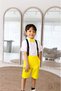 Digital Printing Yellow Dress Shirt Shorts Set (Single Set Is Sale Price) - Erke - 5