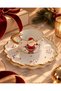 New Year's Gift Featuring a Santa Claus Figurine: Gold-Detailed, Pearl-Embellished Turkish Coffee Cup and Serving Plate - 8