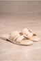 Women's Metal Buckle Flat Sole Slippers Patent Leather Shiny Stylish Daily Ballerina Slippers Summer Sandals Slippers - 2