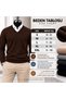 Men's Standard Fit, Regular Cut, Soft-Textured, Pilling-Resistant Beige V-Neck Knit Sweater - 2