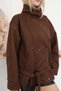 Oversized, Ruched, ZR-Model, Belted Sukuba Suede Jacket