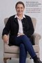 Women's Thick-Textured Winter Cardigan with Stretch Fabric, Lycra Blend, 80 cm, Angora-Look, Black Buttons, Long Pockets, Fuzzy Yarn, Plus Size - 5