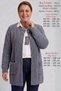 Women's Thick-Textured Winter Cardigan with Stretch Fabric and Soft-Textured Design, Lycra-Blend, 80 cm, Angora-Look, Buttoned, Gray, Long Pockets, Fuzzy Yarn, Plus Size - 3