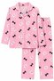 Girl Cotton Pink Color Long Sleeve Buttoned Pajama Set