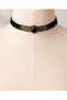 GENUINE LEATHER HANDMADE NATURAL STONE CHOKER NECKLACE - 7