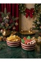 Modern Rhythm Series Red Striped Pattern 2-Piece Presentation and Serving Bowls Ceramic 14 cm Presentation Bowl - 2