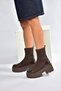 V272902904 Brown Fabric Thick Soled Women's Boots - 3