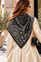Ultra-Luxury Black-Patterned Triangular Shoulder Shawl, Scarf, and Headscarf, 110x110 cm - 2
