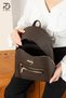 Original Women's Luxury Exclusive Trendy Design Multi-Compartment Spacious Adjustable Strap Comfort Model 3-Compartment Stylish Backpack for School, College, Shopping, Work, Office, and Everyday Use—Brown - 4