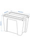 Set of 3 Storage Boxes with Lids, 3-Piece Set, Clear, 39x28x28 cm/22 L, Organizer Box, Organization - 2