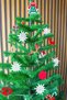 Christmas Pine Tree Decoration - 6 cm Hanging and 12 Snowflakes - 3