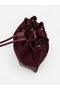 Lucia Model Burgundy Adjustable Knot-Strap Bucket Bag - 5
