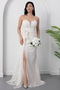 Strapless Neckline Stoned Rose Detail Lace Dress Ecr5859