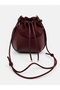 Lucia Model Burgundy Adjustable Knot-Strap Bucket Bag - 2