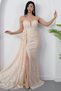 Strapless Neckline Stoned Rose Detail Lace Dress Ecr5859 - 7