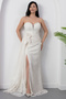 Strapless Neckline Stoned Rose Detail Lace Dress Ecr5859 - 4