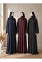 Polka Dot Abaya Set - 2 Piece Abaya + Matching Hijab - Double Chiffon Abaya - Front Button Closure - Flowing Long Sleeve Modest Abaya (5 colors) - 5