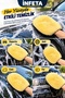 Yellow Car Wash Gloves with Pockets, Fleece-Lined Oval Car Cleaning and Polishing Gloves with Black Mesh - 2