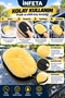 Yellow Car Wash Gloves with Pockets, Fleece-Lined Oval Car Cleaning and Polishing Gloves with Black Mesh - 3
