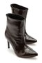 ZRİN-4803 Premium Coffee-Colored Crocodile-Print Pointed-Toe Thin-Heeled Women's Casual Boots, 9.5 cm - 4