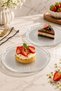 6-Piece Glass Striped Presentation Plate Bowl Plate Pinterest Model Dessert Pastry Plate 16cm - 2