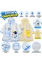 3–11 Years Old Premium Children's Raincoat with Front Flap, Hood, Snap-Fastened Pockets, Buttoned Sleeves, and Bag Detail—Cute Printed EVA Windproof, Waterproof, and Breathable Poncho for Boys and Girls - 3