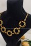 5 Quarter Chain Oval Necklace, Five Elements Necklace with Quarter Gold, Five Elements Pendant |   Flower Model - 5