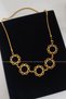 5 Quarter Chain Oval Necklace, Five Elements Necklace with Quarter Gold, Five Elements Pendant |   Flower Model - 4