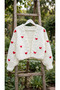 Knitted Detail Red-Accented Puffy Cardigan, Chunky Cardigan, Pinterest Cardigan, Gift Cardigan - 2