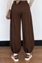 Women's 3-Ply Brushed Inside Seamless Fabric Jogger Pants with Cuff, 3276 Brown - 3