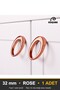 Side Ring Oval Ring Furniture Knob, 32 mm, Rose, Kitchen Cabinet and Drawer Knob - 3