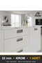 Recessed Chrome 32 mm Handle Luxury Country Kitchen Furniture Cabinet Drawer Handle - 7
