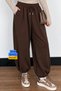 Women's 3-Ply Seamless Fabric Jogger Pants with Cuff, Size 398, Brown