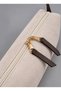 Women's Cream-Colored Suede Luxury Shoulder Bag with Zipper - 3