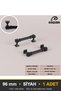 Zümra Black 96 mm Handle—Luxury Country-Style Kitchen Cabinet and Drawer Handle - 3