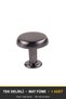Vera Matte Smoked Button Handle Luxury Country Kitchen Furniture Cabinet Drawer Handle 25 mm Diameter - 3