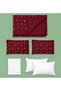 Elora Burgundy Ruffled and Floral-Embroidered 100% Cotton 6-Piece Double-Size Luxury Duvet Cover Set - 7