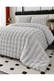 LA LUNE HOME Rabbit-Fur Bubble-Embossed Double-Size Bedspread Set 220x240 cm Welsoft Fleece Sleep-Friendly Felt-Padded with 2 Pillowcases and Carry Bag—Gray - 7